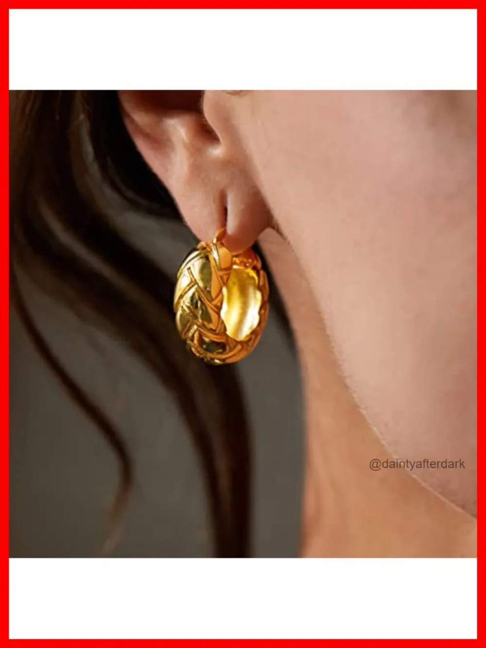 18K Gold Plated Chunky Hoop Earrings for Women Fashion Thick Gold Hoops Set